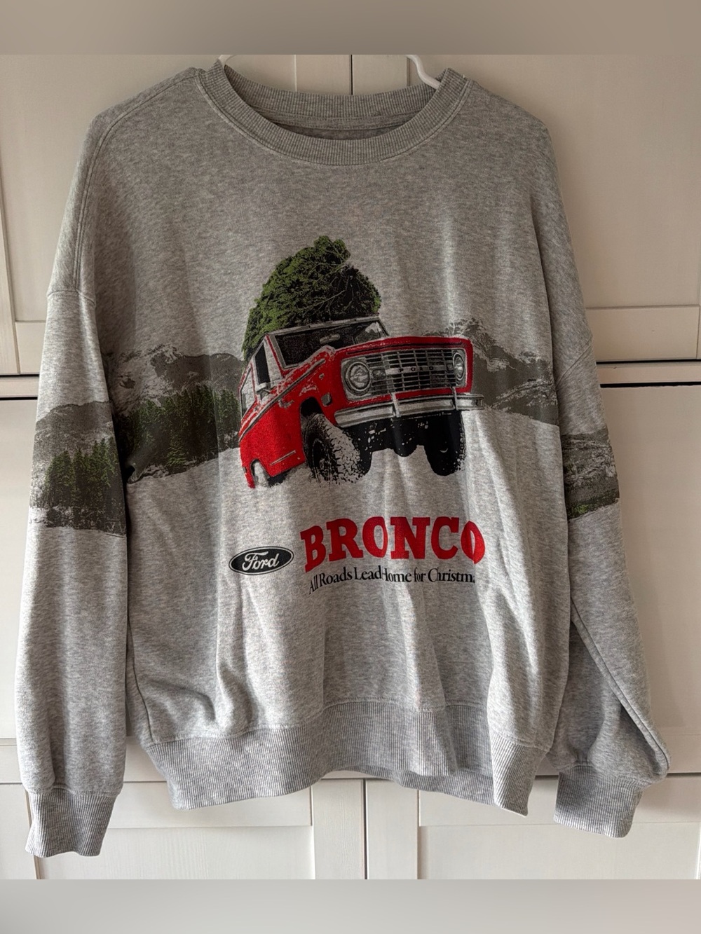 Ford Grey Crewneck with Red Bronco Graphic